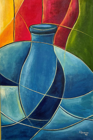 ABSTRACT BLUE URN